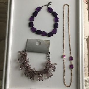 Three purple necklaces! One NWT!